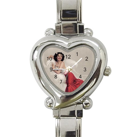 adorable Heart Italian Charm Watch from ArtsNow.com Front