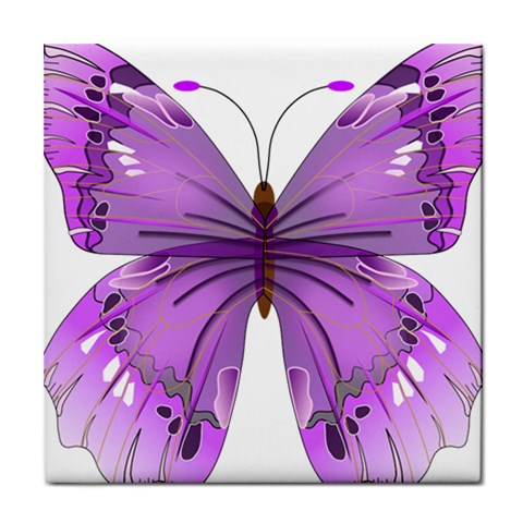 Purple Awareness Butterfly Ceramic Tile from ArtsNow.com Front