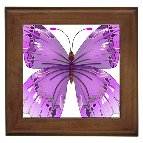 Purple Awareness Butterfly Framed Ceramic Tile from ArtsNow.com Front