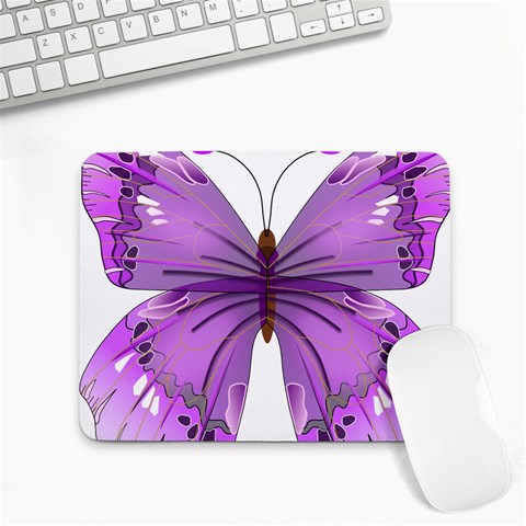 Purple Awareness Butterfly Small Mouse Pad (Rectangle) from ArtsNow.com Front