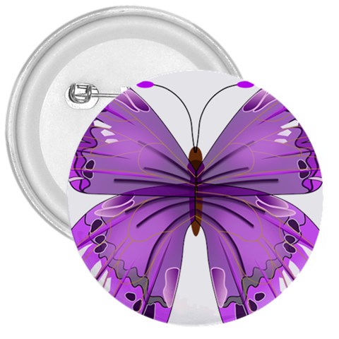 Purple Awareness Butterfly 3  Button from ArtsNow.com Front