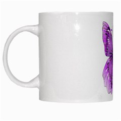 Purple Awareness Butterfly White Coffee Mug from ArtsNow.com Left