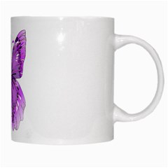 Purple Awareness Butterfly White Coffee Mug from ArtsNow.com Right