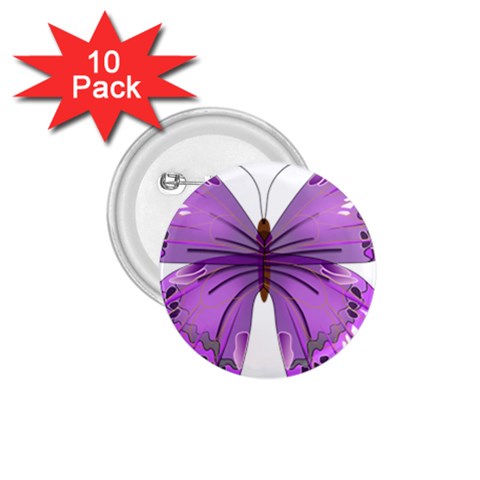 Purple Awareness Butterfly 1.75  Button (10 pack) from ArtsNow.com Front