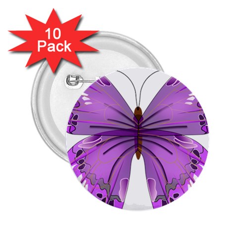 Purple Awareness Butterfly 2.25  Button (10 pack) from ArtsNow.com Front