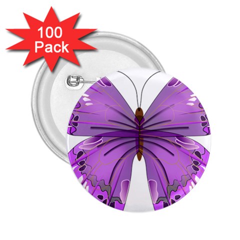 Purple Awareness Butterfly 2.25  Button (100 pack) from ArtsNow.com Front