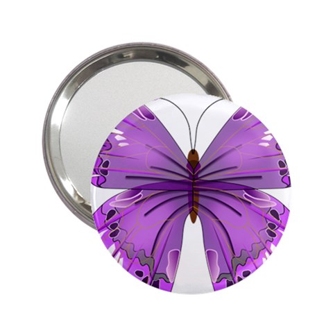 Purple Awareness Butterfly Handbag Mirror (2.25 ) from ArtsNow.com Front