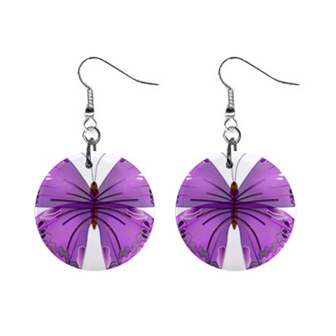 Purple Awareness Butterfly Mini Button Earrings from ArtsNow.com Front