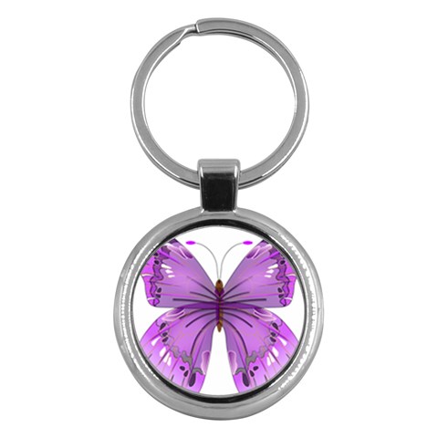 Purple Awareness Butterfly Key Chain (Round) from ArtsNow.com Front