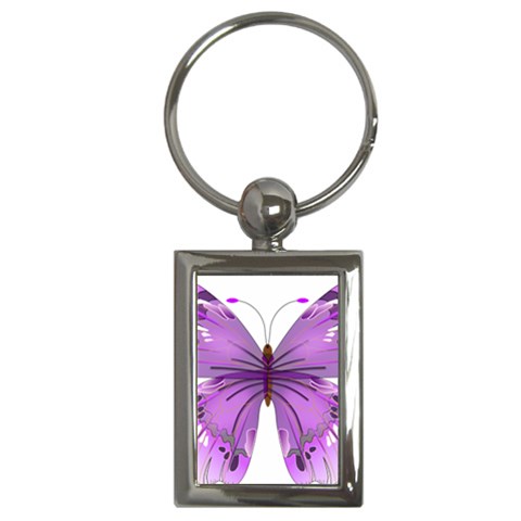 Purple Awareness Butterfly Key Chain (Rectangle) from ArtsNow.com Front