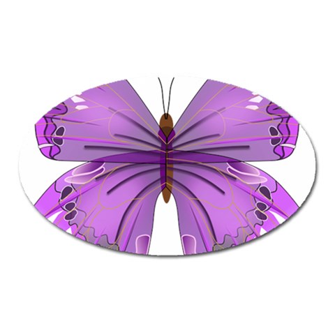 Purple Awareness Butterfly Magnet (Oval) from ArtsNow.com Front