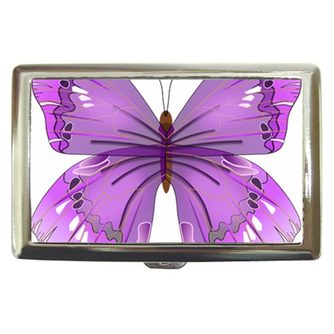 Purple Awareness Butterfly Cigarette Money Case from ArtsNow.com Front