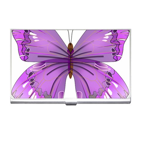 Purple Awareness Butterfly Business Card Holder from ArtsNow.com Front