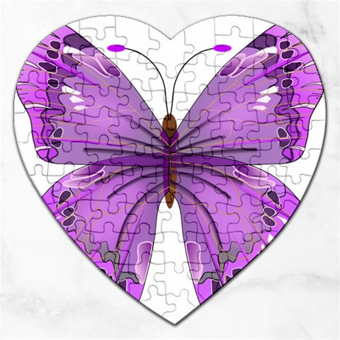 Purple Awareness Butterfly Jigsaw Puzzle (Heart) from ArtsNow.com Front