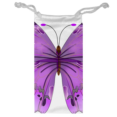 Purple Awareness Butterfly Jewelry Bag from ArtsNow.com Front