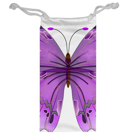 Purple Awareness Butterfly Jewelry Bag from ArtsNow.com Back