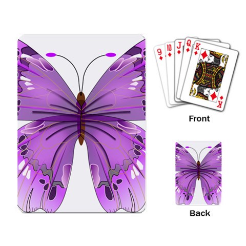 Purple Awareness Butterfly Playing Cards Single Design from ArtsNow.com Back