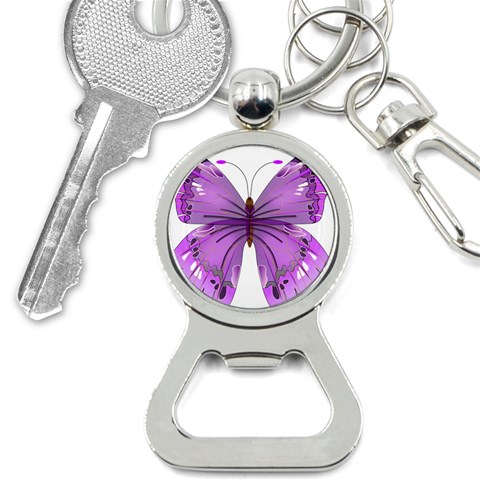 Purple Awareness Butterfly Bottle Opener Key Chain from ArtsNow.com Front