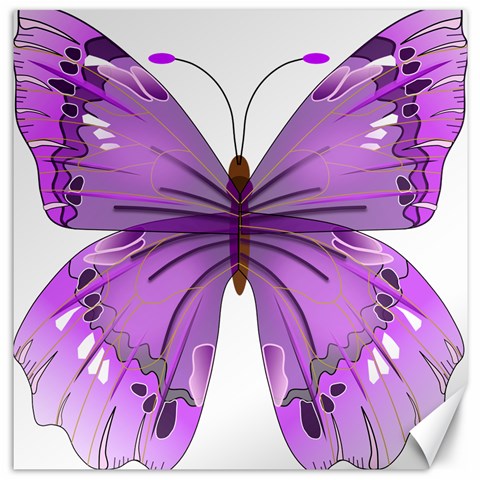 Purple Awareness Butterfly Canvas 12  x 12  (Unframed) from ArtsNow.com 11.4 x11.56  Canvas - 1