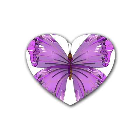 Purple Awareness Butterfly Drink Coasters (Heart) from ArtsNow.com Front