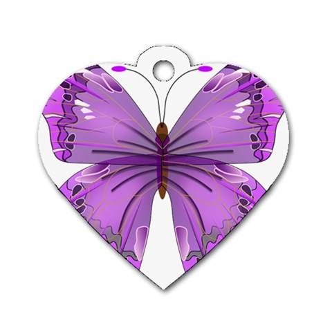 Purple Awareness Butterfly Dog Tag Heart (One Sided)  from ArtsNow.com Front