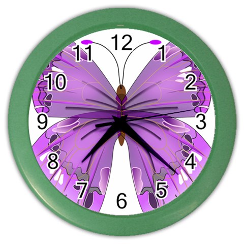 Purple Awareness Butterfly Wall Clock (Color) from ArtsNow.com Front