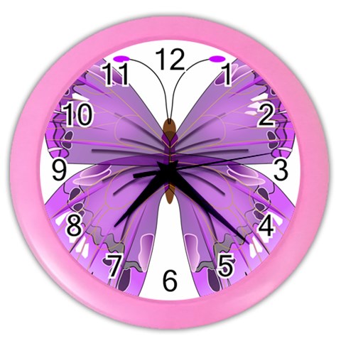 Purple Awareness Butterfly Wall Clock (Color) from ArtsNow.com Front