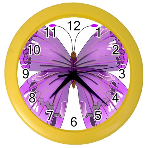 Purple Awareness Butterfly Wall Clock (Color) from ArtsNow.com Front