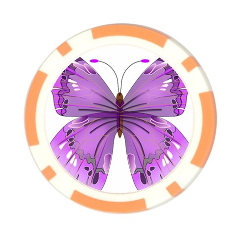 Purple Awareness Butterfly Poker Chip from ArtsNow.com Front