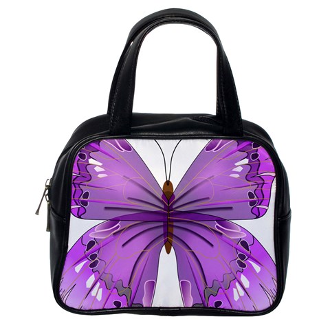 Purple Awareness Butterfly Classic Handbag (One Side) from ArtsNow.com Front