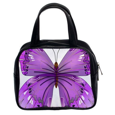 Purple Awareness Butterfly Classic Handbag (Two Sides) from ArtsNow.com Front