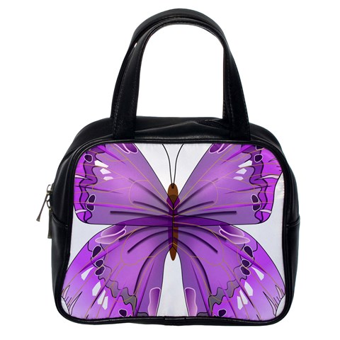 Purple Awareness Butterfly Classic Handbag (Two Sides) from ArtsNow.com Back