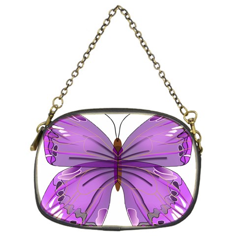 Purple Awareness Butterfly Chain Purse (One Side) from ArtsNow.com Front