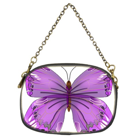 Purple Awareness Butterfly Chain Purse (Two Sided)  from ArtsNow.com Front