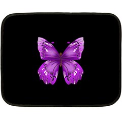 Purple Awareness Butterfly Mini Fleece Blanket (Two Sided) from ArtsNow.com 35 x27  Blanket Front