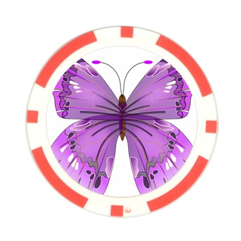 Purple Awareness Butterfly Poker Chip (10 Pack) from ArtsNow.com Front