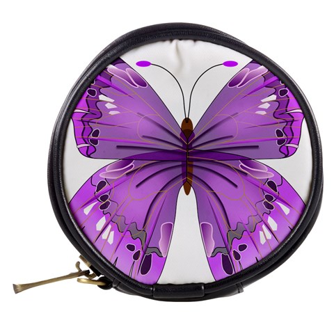 Purple Awareness Butterfly Mini Makeup Case from ArtsNow.com Back