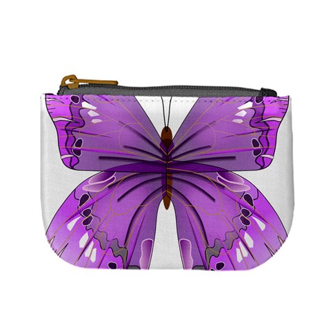 Purple Awareness Butterfly Coin Change Purse from ArtsNow.com Front