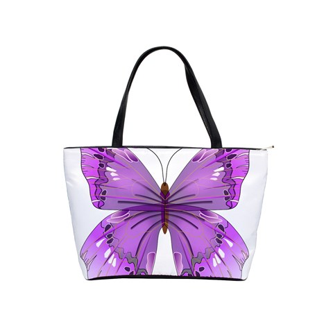 Purple Awareness Butterfly Large Shoulder Bag from ArtsNow.com Front