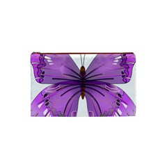 Purple Awareness Butterfly Cosmetic Bag (Small) from ArtsNow.com Front