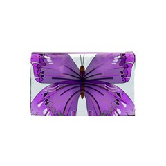 Purple Awareness Butterfly Cosmetic Bag (Small) from ArtsNow.com Back