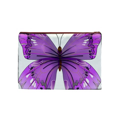 Purple Awareness Butterfly Cosmetic Bag (Medium) from ArtsNow.com Front