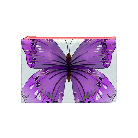 Purple Awareness Butterfly Cosmetic Bag (Medium) from ArtsNow.com Front