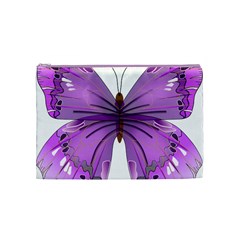 Purple Awareness Butterfly Cosmetic Bag (Medium) from ArtsNow.com Front