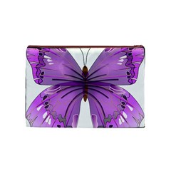 Purple Awareness Butterfly Cosmetic Bag (Medium) from ArtsNow.com Front