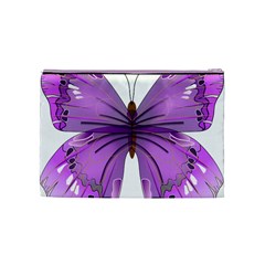 Purple Awareness Butterfly Cosmetic Bag (Medium) from ArtsNow.com Back