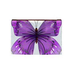 Purple Awareness Butterfly Cosmetic Bag (Medium) from ArtsNow.com Back