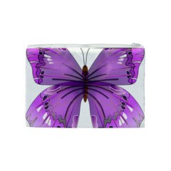 Purple Awareness Butterfly Cosmetic Bag (Medium) from ArtsNow.com Back