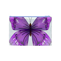 Purple Awareness Butterfly Cosmetic Bag (Medium) from ArtsNow.com Back