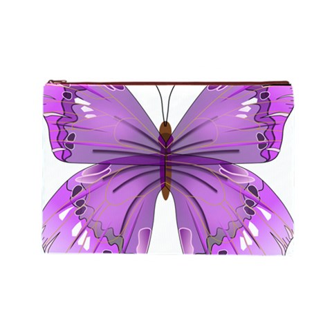 Purple Awareness Butterfly Cosmetic Bag (Large) from ArtsNow.com Front